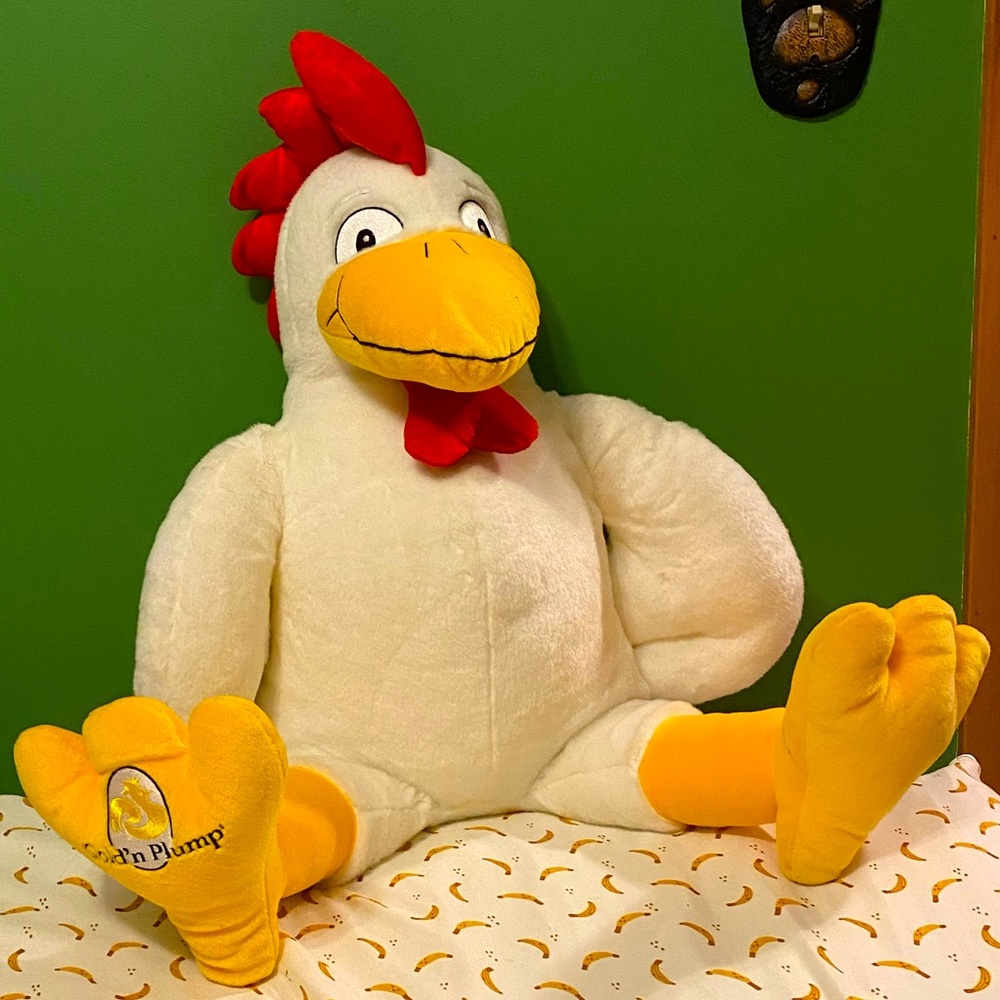 Giant Stuffed animal Chicken - RARE Gold n plump